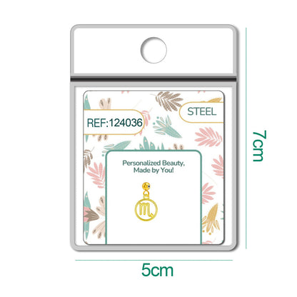 CHARM de Zodíaco Escorpião Acero color Dorado-con Bola de Goma