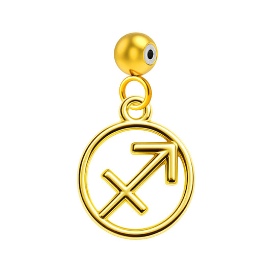 CHARM de Zodíaco Sagitário Acero color Dorado-con Bola de Goma