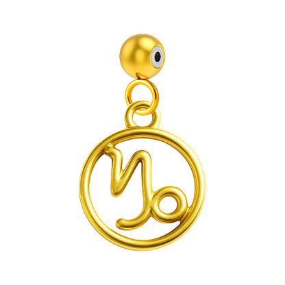 CHARM de Zodíaco Capricórnio Acero color Dorado-con Bola de Goma