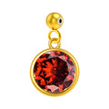 CHARM Acero Dorado con piedra Nacimiento de ENERO-con Bola de Goma - cotigo
