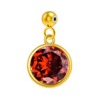 CHARM Acero Dorado con piedra Nacimiento de ENERO-con Bola de Goma - cotigo