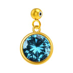 CHARM Acero Dorado con piedra Nacimiento de MARZO-con Bola de Goma - cotigo