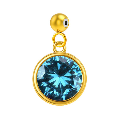 CHARM Acero Dorado con piedra Nacimiento de MARZO-con Bola de Goma