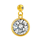 CHARM Acero Dorado con piedra Nacimiento de ABRIL-con Bola de Goma - cotigo