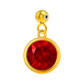 CHARM Acero Dorado con piedra Nacimiento de JULIO-con Bola de Goma - cotigo