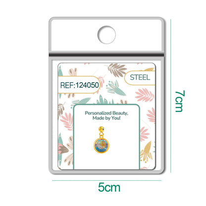 CHARM Acero Dorado con piedra Nacimiento de OCTUBRE-con Bola de Goma