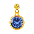 CHARM Acero Dorado con piedra Nacimiento de DICIEMBRE-con Bola de Goma - cotigo