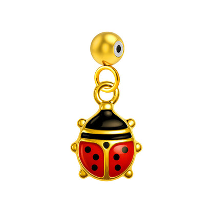 CHARM Acero Dorado Chapado Oro 14 K-con Bola de Goma
