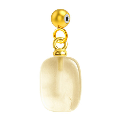 CHARM Acero Dorado Chapado Oro 14 K-con Bola de Goma