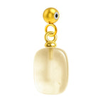 Charm colgante de piedra blanca rectangular con bola de acero con goma