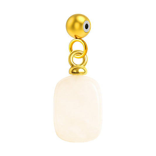 CHARM Acero Dorado Chapado Oro 14 K-con Bola de Goma