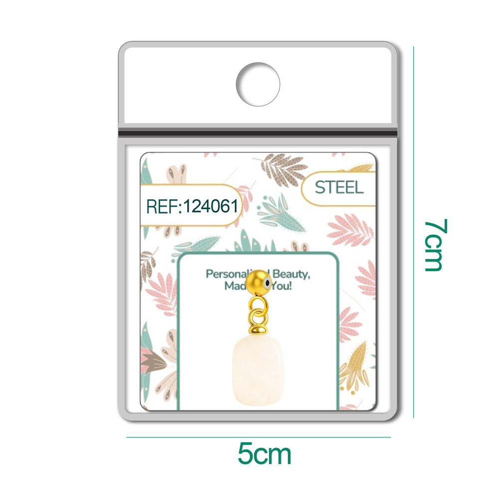 CHARM Acero Dorado Chapado Oro 14 K-con Bola de Goma