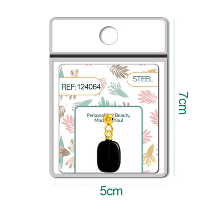 CHARM Acero Dorado Chapado Oro 14 K-con Bola de Goma