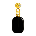 Charm colgante de ónix negro rectangular con bola de acero con goma