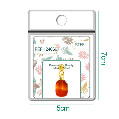 CHARM Acero Dorado Chapado Oro 14 K-con Bola de Goma