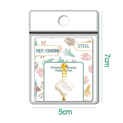 CHARM Acero Dorado Chapado Oro 14 K-con Bola de Goma