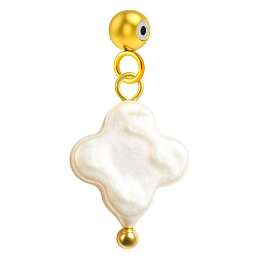 CHARM Acero Dorado Chapado Oro 14 K-con Bola de Goma