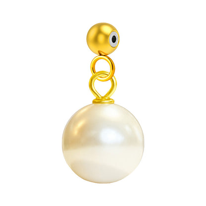 CHARM Acero Dorado Chapado Oro 14 K-con Bola de Goma