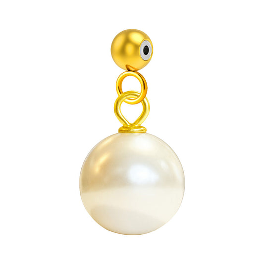CHARM Acero Dorado Chapado Oro 14 K-con Bola de Goma