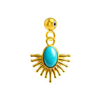Charm colgante de sol turquesa con bola de acero con goma