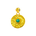 Charm colgante de medallón turquesa con bola de acero con goma
