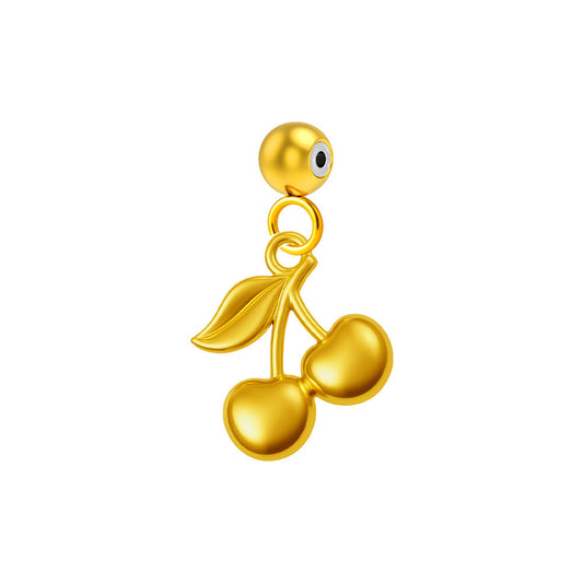 CHARM Acero Dorado Chapado Oro 14 K-con Bola de Goma