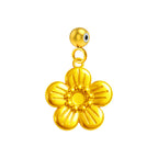 Charm colgante de flor con bola de acero con goma