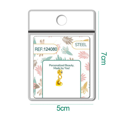 CHARM Acero Dorado Chapado Oro 14 K-con Bola de Goma