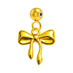 CHARM Acero Dorado Chapado Oro 14 K-con Bola de Goma - cotigo