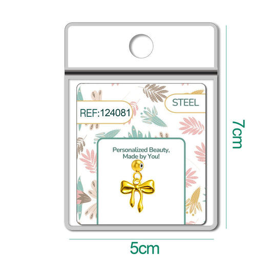 CHARM Acero Dorado Chapado Oro 14 K-con Bola de Goma - cotigo