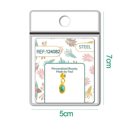 CHARM Acero Dorado Chapado Oro 14 K-con Bola de Goma