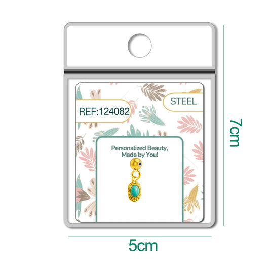 CHARM Acero Dorado Chapado Oro 14 K-con Bola de Goma - cotigo