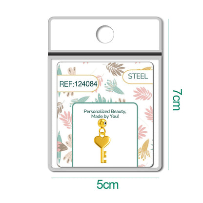 CHARM Acero Dorado Chapado Oro 14 K-con Bola de Goma