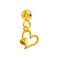 CHARM Acero Dorado Chapado Oro 14 K-con Bola de Goma - cotigo