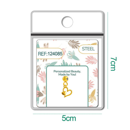 CHARM Acero Dorado Chapado Oro 14 K-con Bola de Goma