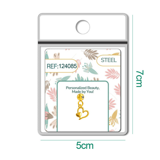 CHARM Acero Dorado Chapado Oro 14 K-con Bola de Goma - cotigo