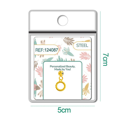 CHARM Acero Dorado Chapado Oro 14 K-con Bola de Goma