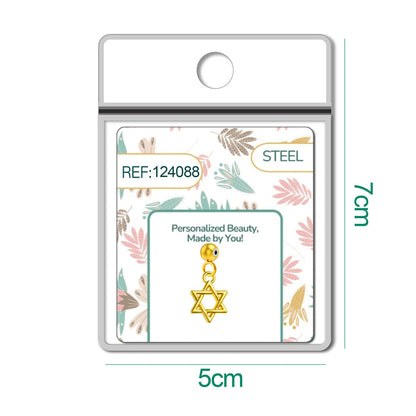 CHARM Acero Dorado Chapado Oro 14 K-con Bola de Goma