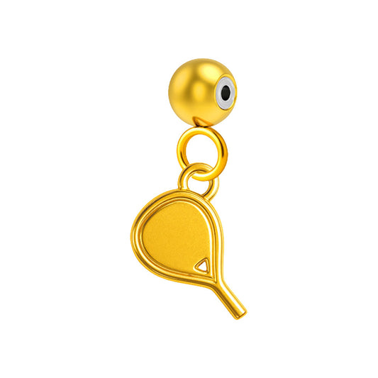 CHARM Acero Dorado Chapado Oro 14 K-con Bola de Goma