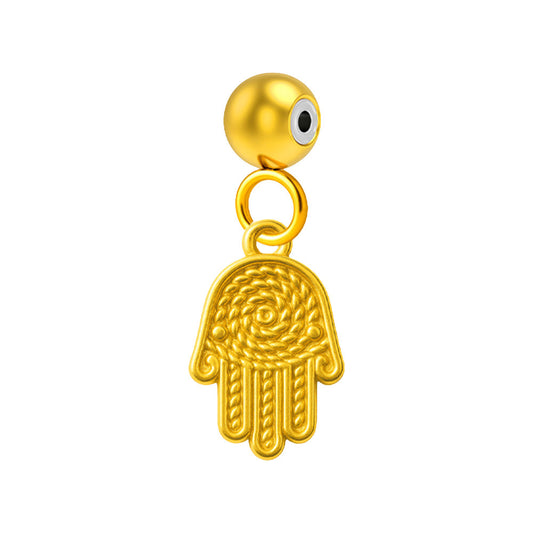 CHARM Acero Dorado Chapado Oro 14 K-con Bola de Goma