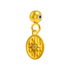 CHARM Acero Dorado Chapado Oro 14 K-con Bola de Goma - cotigo
