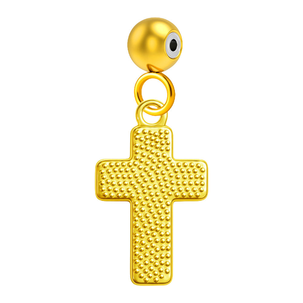 CHARM Acero Dorado Chapado Oro 14 K-con Bola de Goma - cotigo