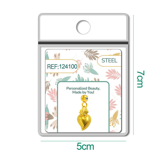 CHARM Acero Dorado Chapado Oro 14 K-con Bola de Goma - cotigo