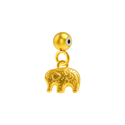 CHARM Acero Dorado Chapado Oro 14 K-con Bola de Goma