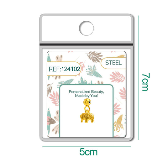 CHARM Acero Dorado Chapado Oro 14 K-con Bola de Goma - cotigo