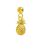 CHARM Acero Dorado Chapado Oro 14 K-con Bola de Goma - cotigo