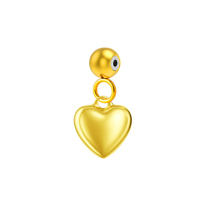 CHARM Acero Dorado Chapado Oro 14 K-con Bola de Goma