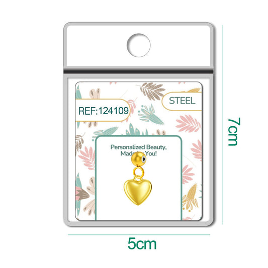 CHARM Acero Dorado Chapado Oro 14 K-con Bola de Goma - cotigo