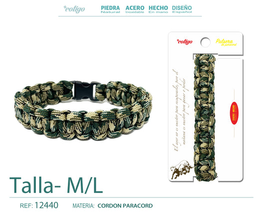 Pulsera Paracord trenzado Talla-M,L