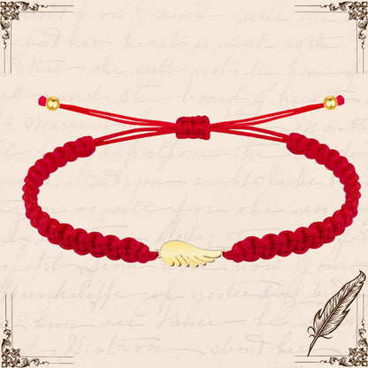 Pulsera Hilo Destino con Ala ángel Acero Dorado